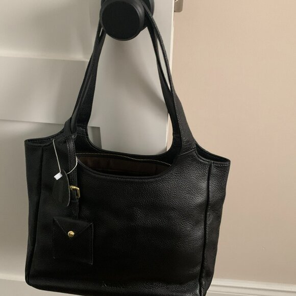 New Kattee Black Leather Tote Bag - Picture 5 of 6